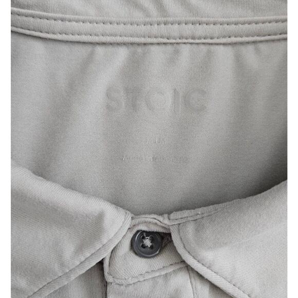 Stoic (Mens Size Medium) Pullover Polo Shirt Short Sleeve Stretch Gray Golf - Picture 2 of 6
